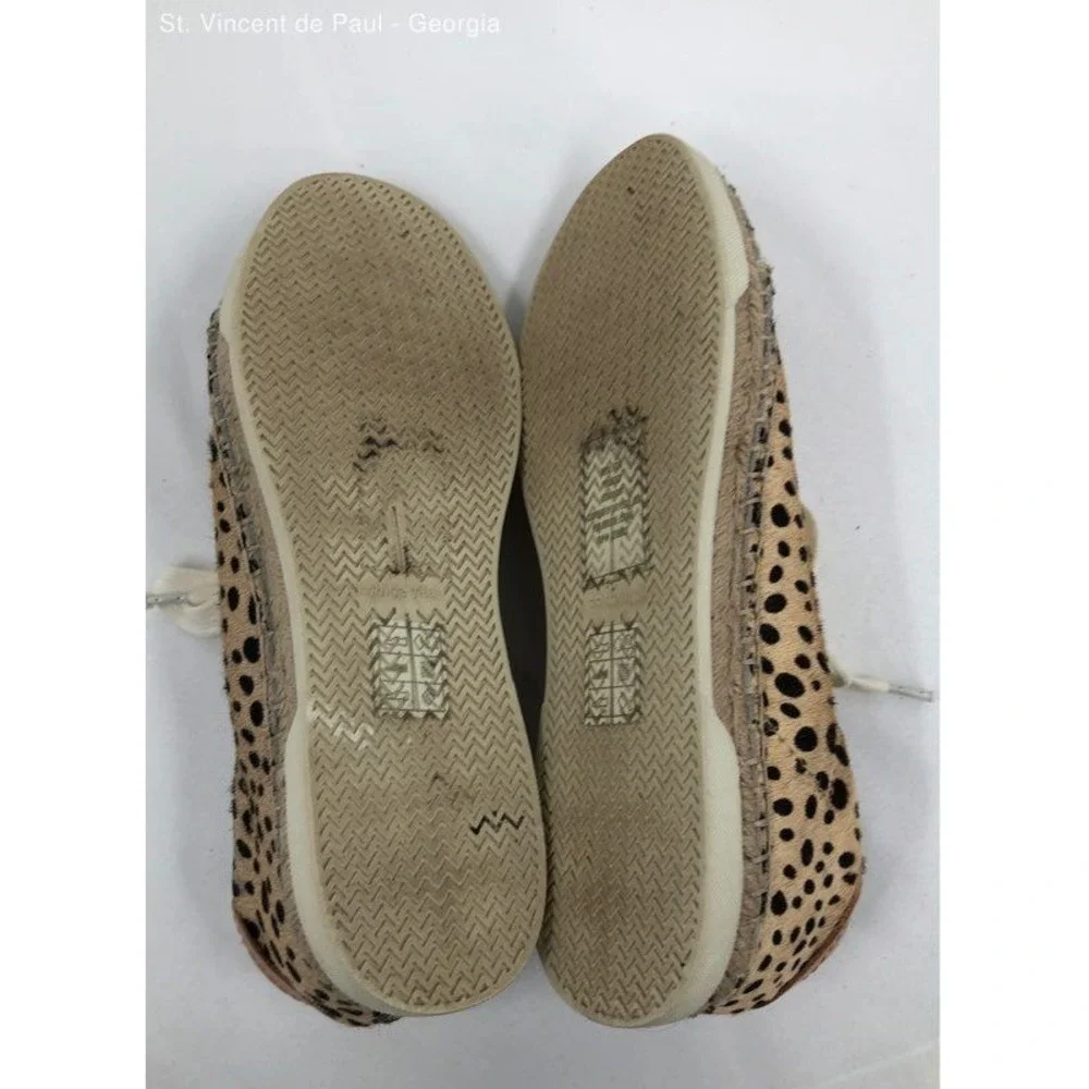Dolce Vita Beige Cheetah Print Cow Hair Espadrille Sneaker Casual Shoe Women 9